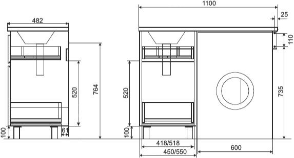 Мебель для ванной Эстет Dallas Luxe 110 напольная, 2 ящика, L фото 10