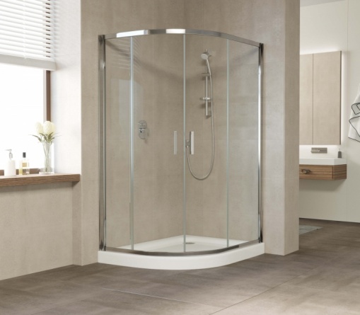 Душевой уголок Vegas Glass ZS-F 120*110 08 01 профиль глянцевый хром, стекло прозрачное фото 2