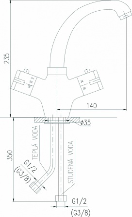 Термостат Rav Slezak Dunaj Termostat TRM26.5 для раковины фото 3