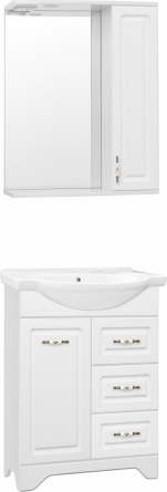 Мебель для ванной Style Line Олеандр-2 65 Люкс 3 ящика, белая фото 1