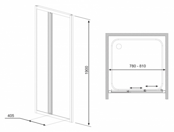 Душевая дверь в нишу Radaway Treviso DW 80 коричневое стекло фото 4