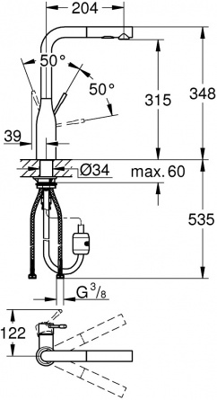 Смеситель Grohe Essence New 30270GL0 для кухонной мойки фото 2