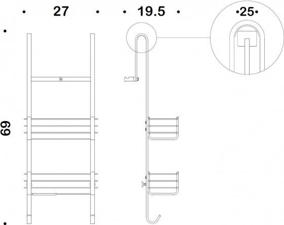 Полка Colombo Design Complementi B9634 на стеклянную дверь фото 6