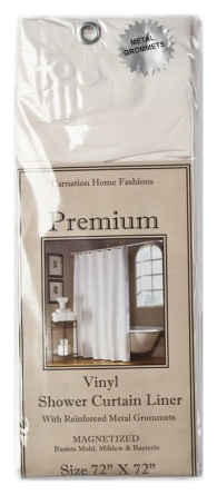 Штора для ванной Carnation Home Fashions Premium 4 Gauge Bone защитная фото 2