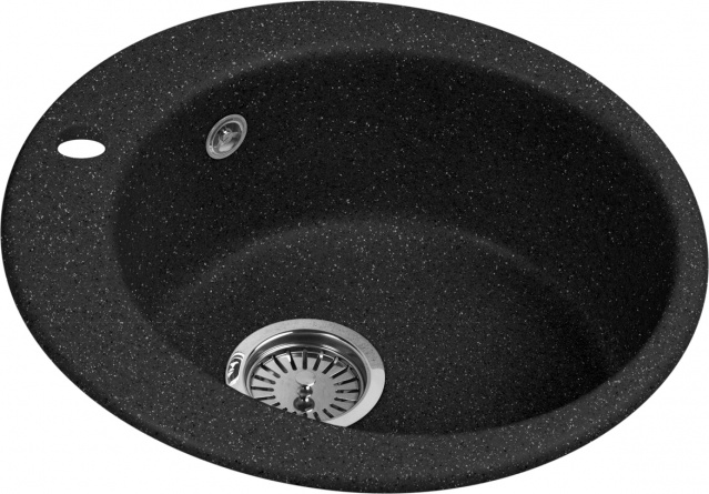 Мойка кухонная AquaGranitEx M-05 черная фото 2
