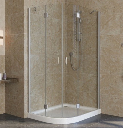 Душевой уголок Vegas Glass AFS-F Lux 100*90 07 01 R профиль матовый хром, стекло прозрачное фото 1