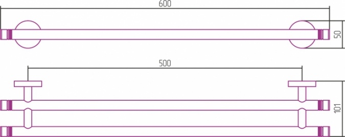 Полотенцедержатель Сунержа Каньон 00-3002-0600 двойной фото 2