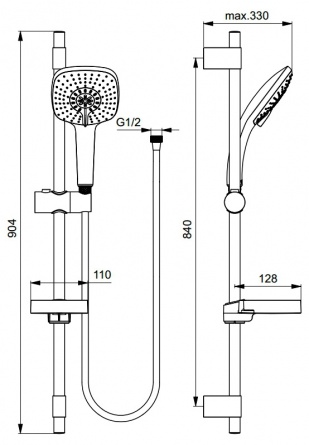 Душевой гарнитур Ideal Standard IdealRain Cube фото 2