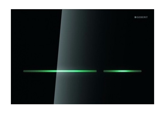 Кнопка смыва Geberit Sigma 80 черное стекло (бесконтактная) фото 1